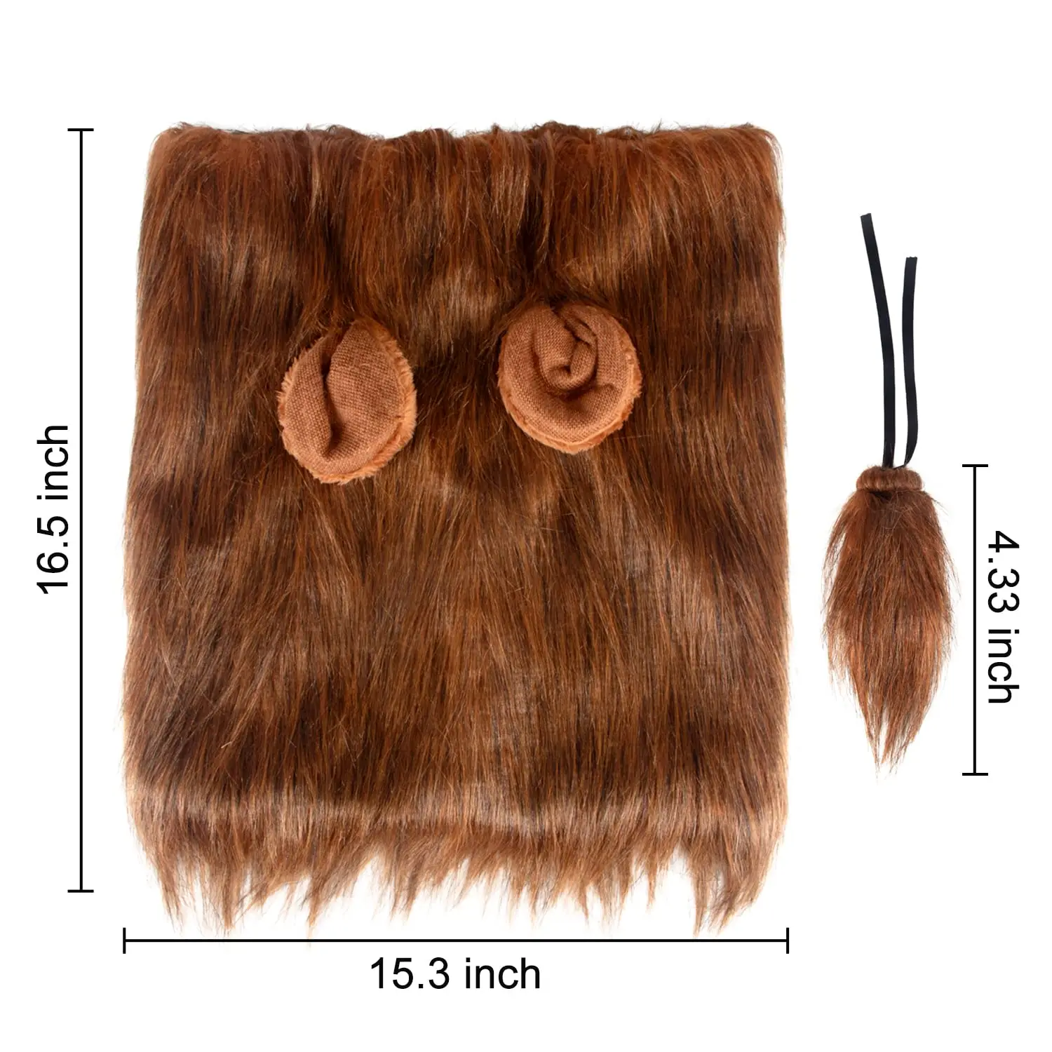 Lion Mane Dog Costume Lion Wig Halloween Costume with Ears and Tail Suitable for Medium to Large Dog Neck Circumference up to 80