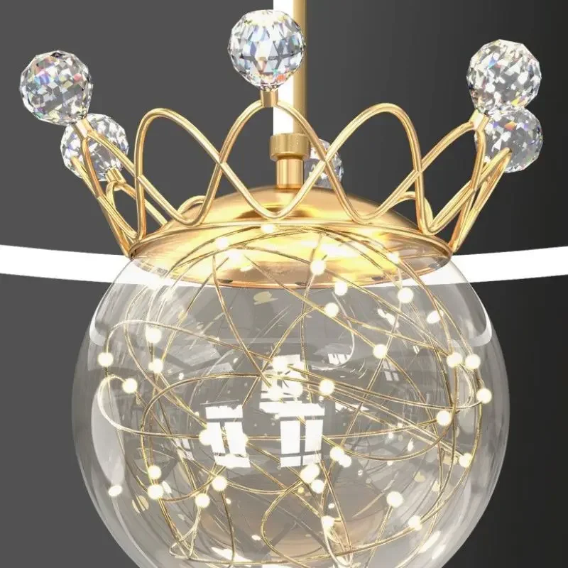 SANDYHA minimaliste luxe étoilé couronne LED plafond lustre éclairage élégant pour chambre salle à manger salon décor à la maison