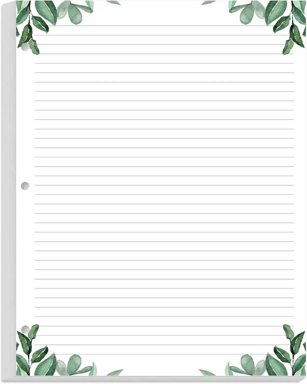 

A4 Lined Refill Paper, 3-Hole Punched Ruled Filler Paper, 100 Sheets / 200 Pages Loose-Leaf, 100gsm, 8.5x11 Inches