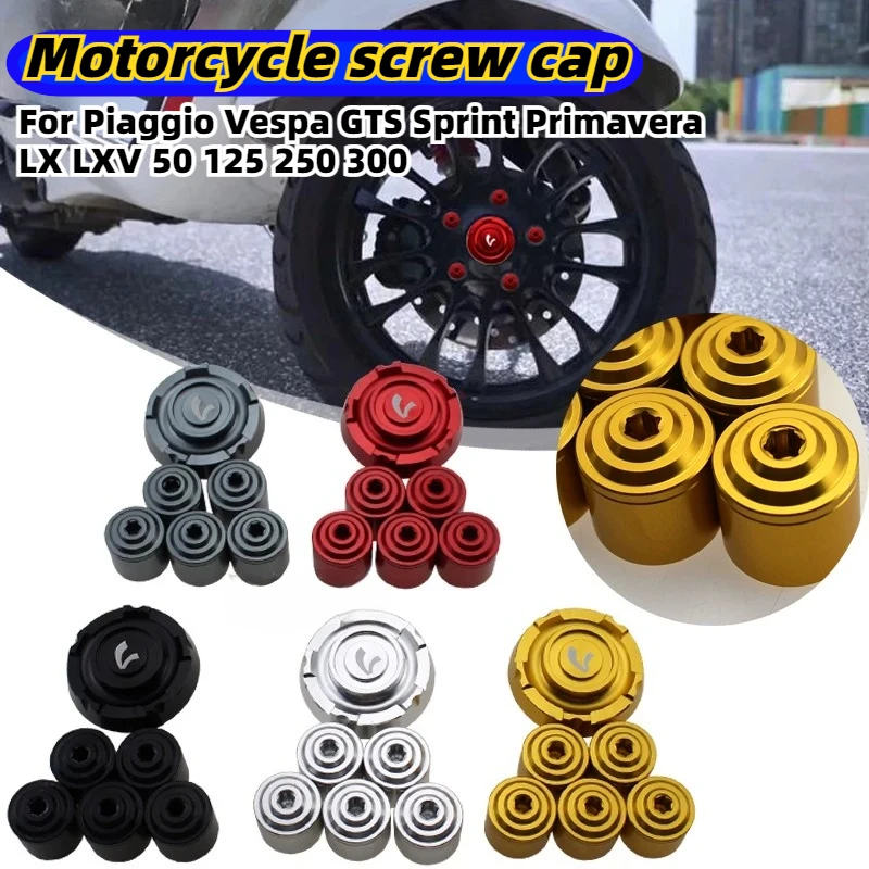 For Piaggio Vespa GTS Sprint Primavera LX LXV 50 125 250 300 Scooter Wheel Hole Cover Cap front wheel hub cover screw cap