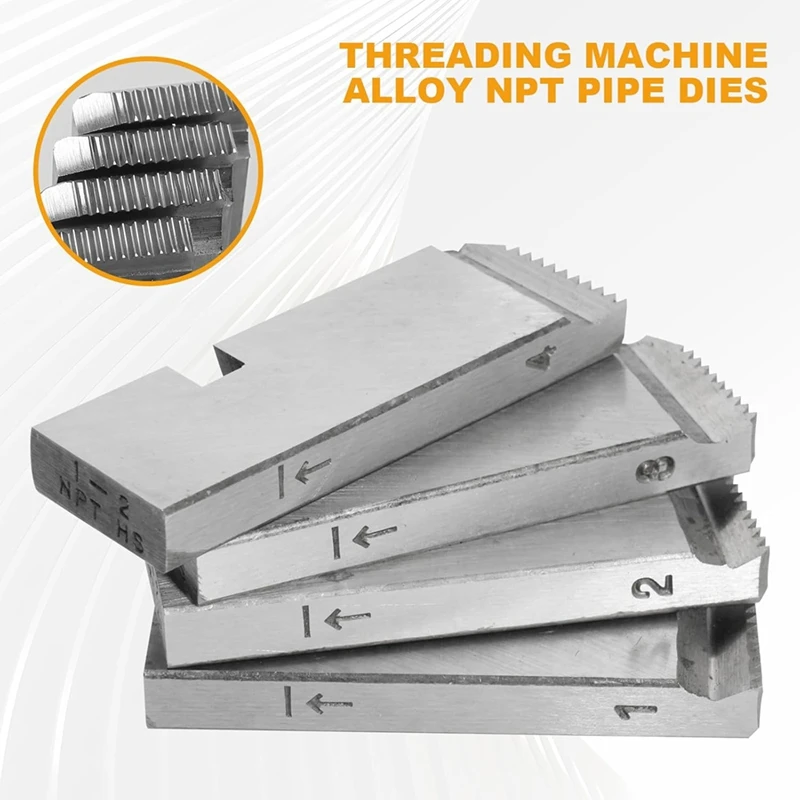 ABDJ-4-Pack 47770 مجموعة خيط الأنابيب لـ RIDGID، قوالب خيوط عالية السرعة لأنابيب 1-2 بوصة، أداة خيط رؤوس القالب العالمية