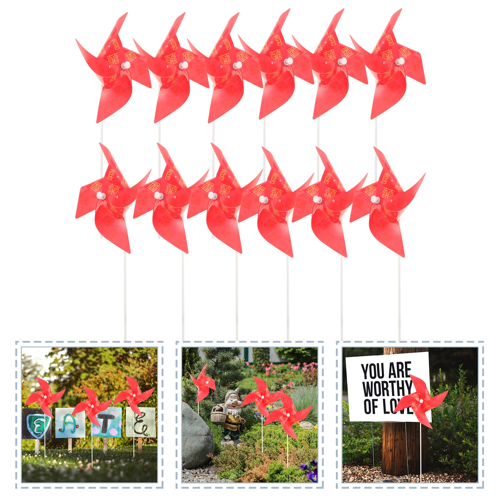 10 pièces décor de mariage couleurs vives conception Unique en plastique cour extérieure mariage moulin à vent décor Pinwheel jouet jardin Pinwheel