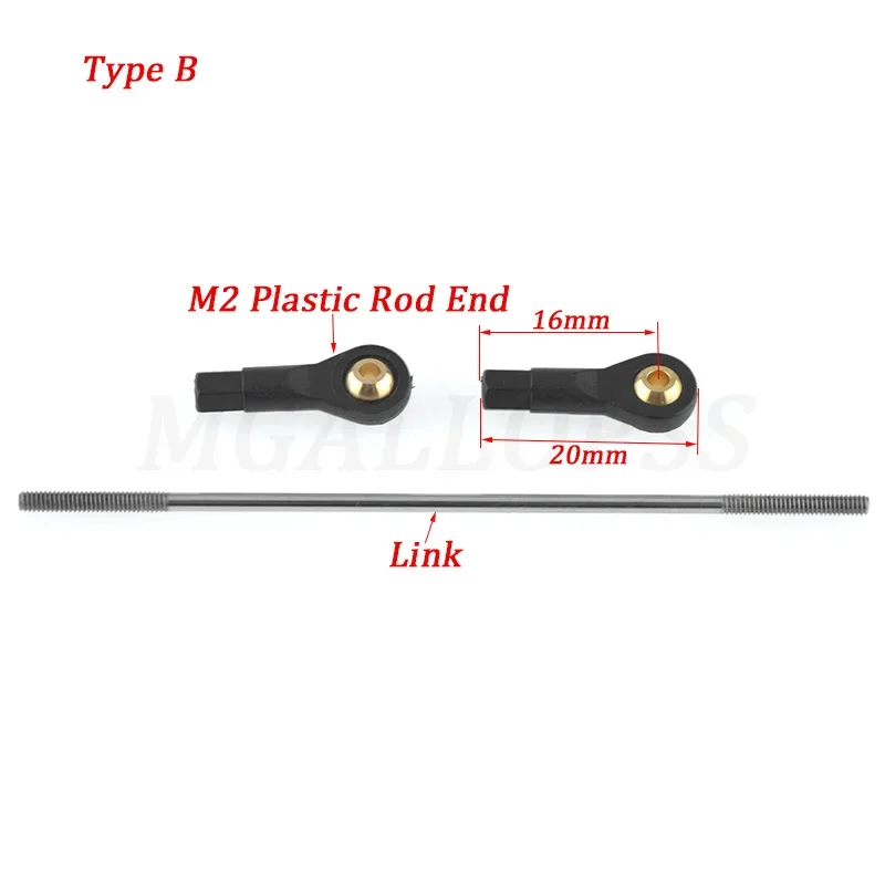 1set Nylon Rod End Assembly Push Rod Kit Include Push Pull Rod And M2 Plastic Rod End For Remote Control Car /Boat / Airplane