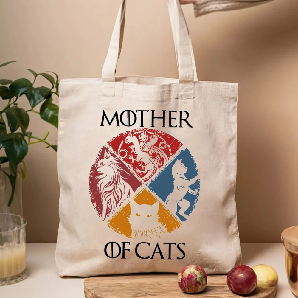 Pet Owner Mom Animal Lover Tote Bags Mother of Cats Women\'s Elegant Handbag Large Capacity  Female Shoulder Bags Cat Lover Gifts