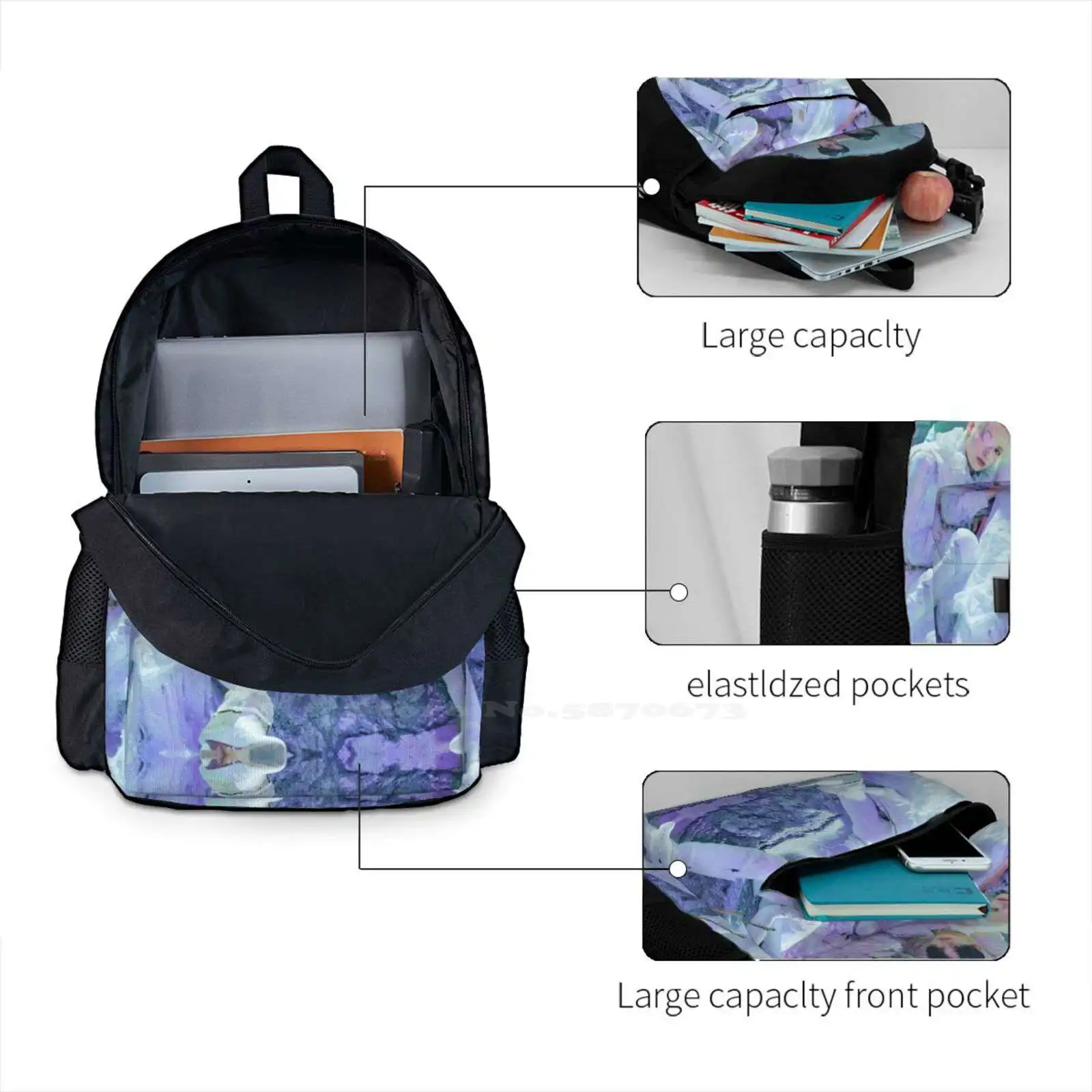 Txt The Chaos Chapter : Freeze World Version Concept Photo 3d Print Design Backpack Student Bag Txt Chapter Chaos Freeze World