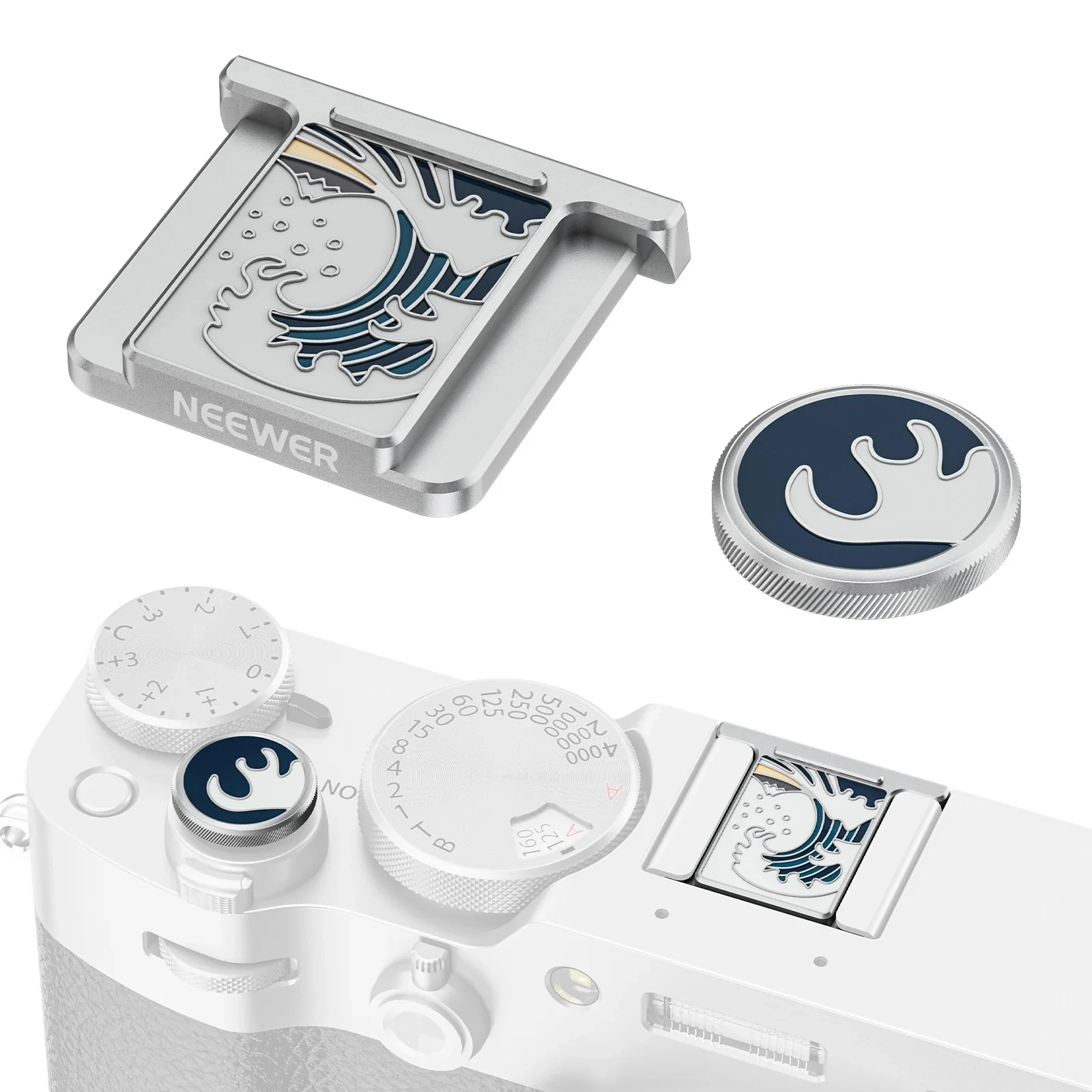 NEEWER CA110/CA115 غطاء الحذاء الساخن ومجموعة غطاء زر المصراع لملحقات حامل الإبهام المريح Fujifilm X100V/X100VI