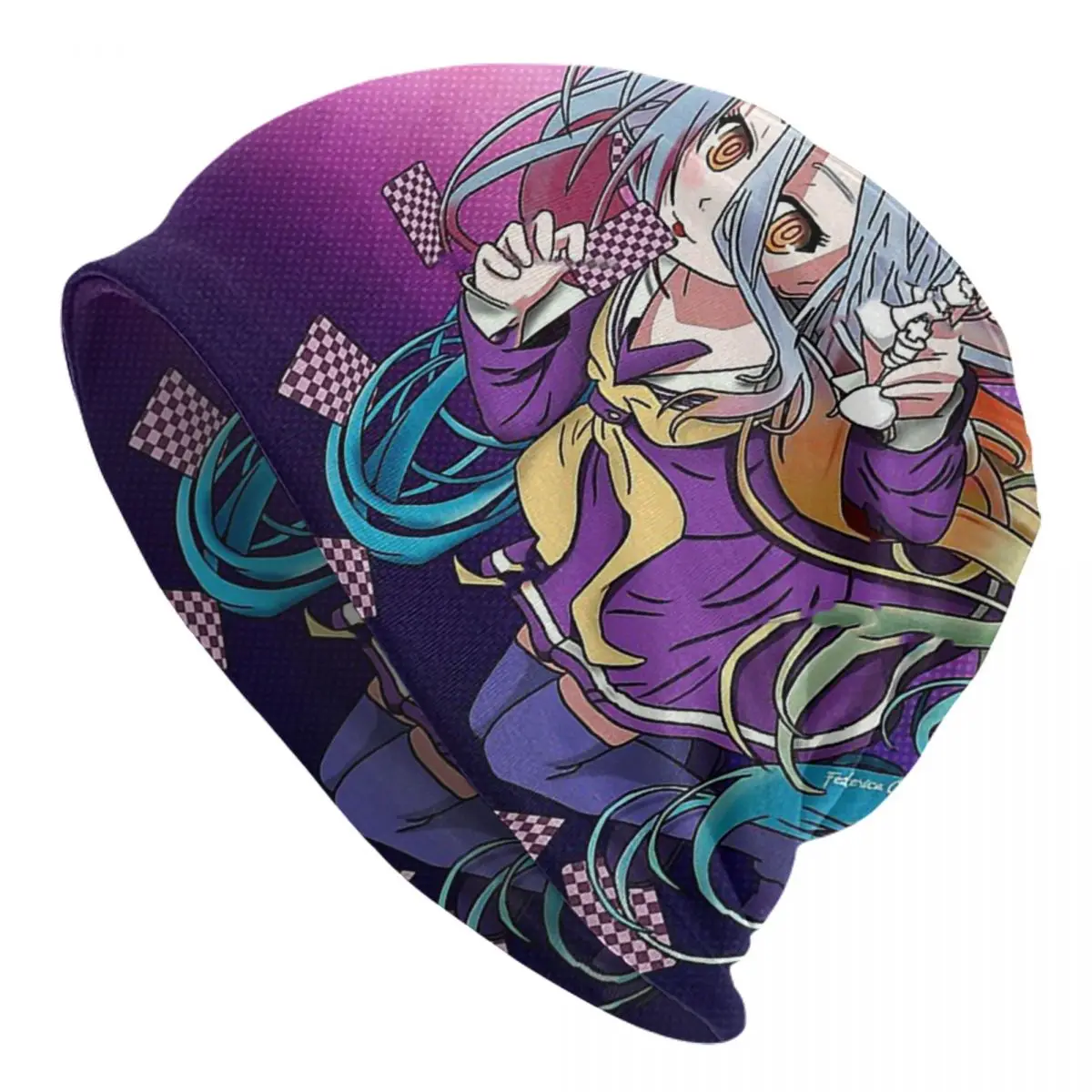 No Game No Life Fantasy Anime Skullies Beanies Caps Shiro Thin Hat Autumn Spring Bonnet Hats Men Women's Street Ski Cap