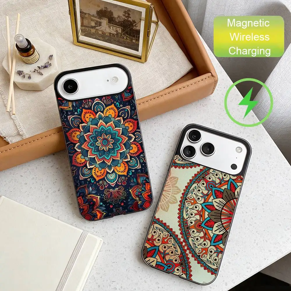 

Mexican colorful totem Phone Case For iPhone17,16,15,14,13,12,11 Max Black Wireless Charging Protecitve Cover