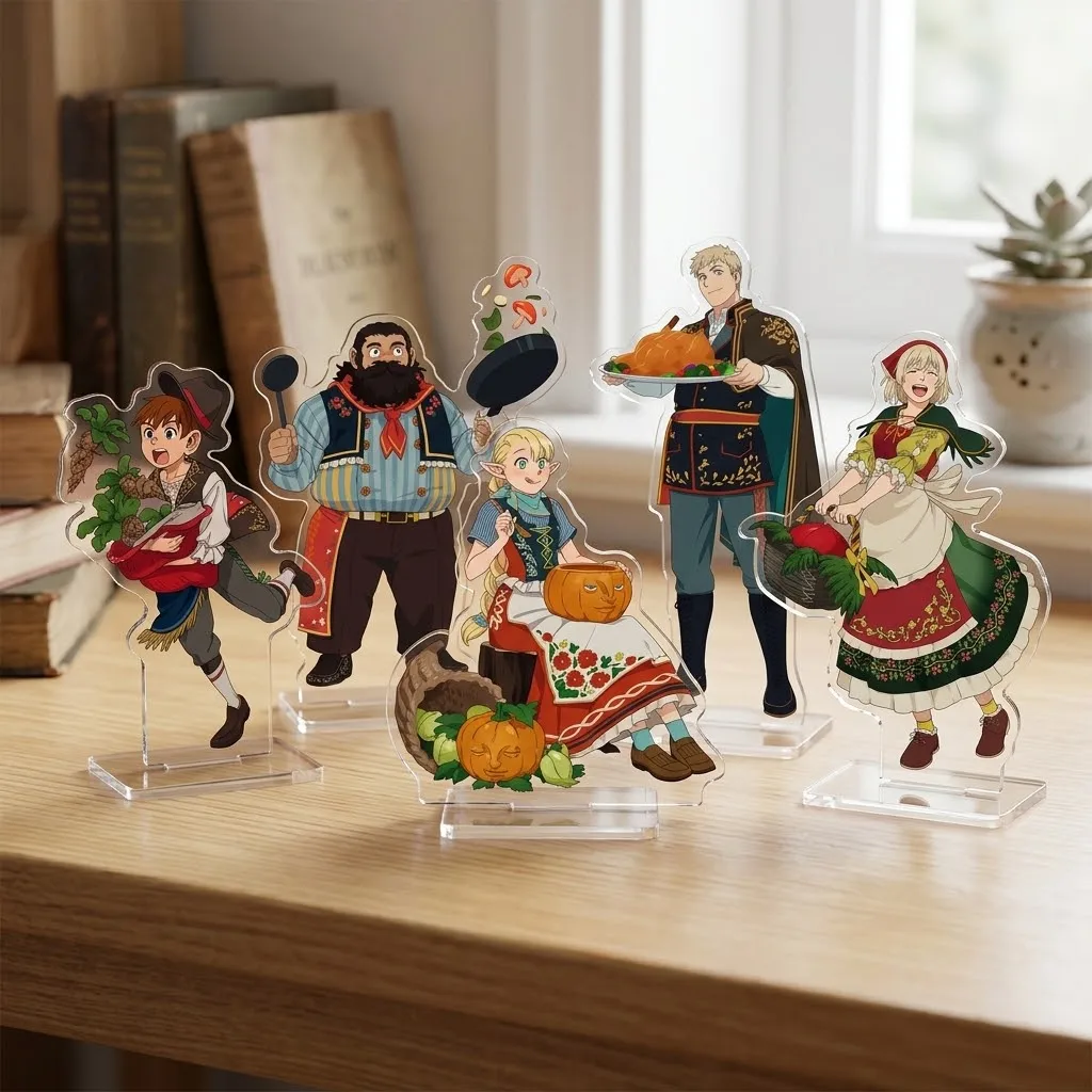 15CM Charm Anime Delicious in Dungeon Acrylic Keychain Model Cosplay Characters Ornament Accessories Good Collection Gifts