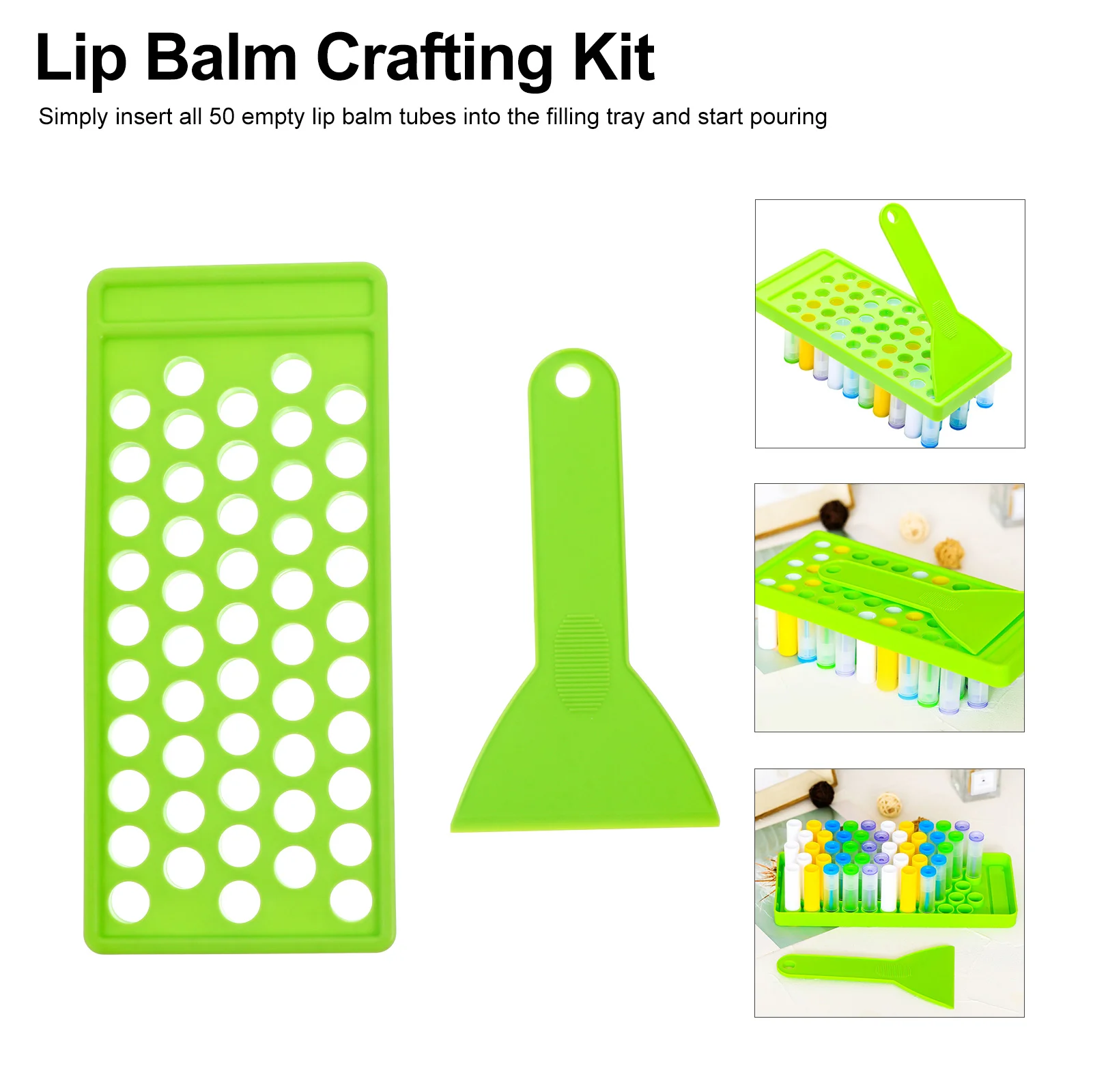 Lipstick Filling Mold Balm Containers Trays Craft Kit Gloss DIY Supplies Tint Crafting Tube Spatula