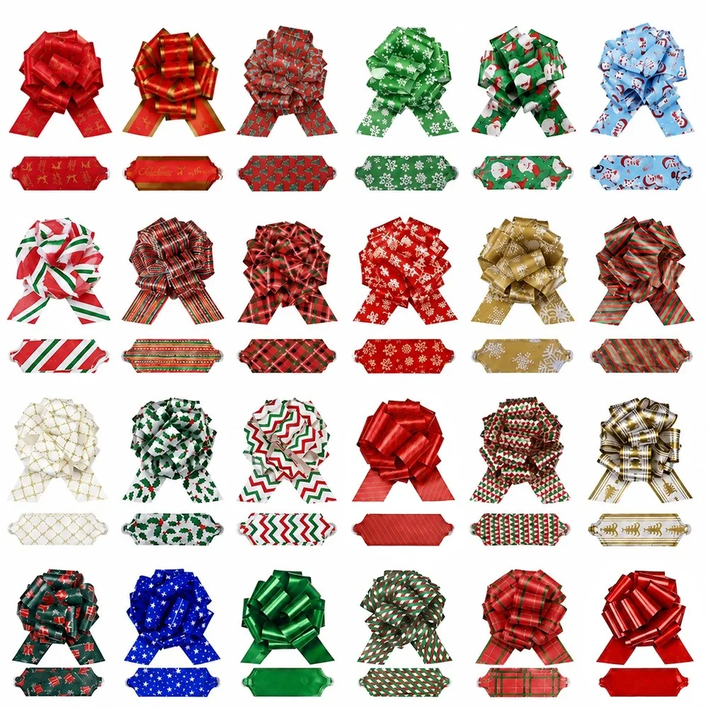 24Pcs Christmas Hand-pulled Flower for Christmas Tree Decor Gift Wrapping 12CM 24 Styles Flower Pendants Ornaments for Xmas Tree Handrail Garden Decor Celebrate Festival Wedding Party House Decoration Supplies
