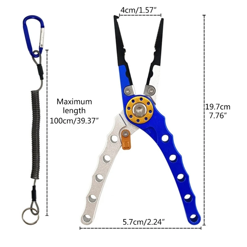 Aluminum Alloy Fishing Lip Holder Plier, Fish Grip Grabber, Multifunctional Line Cutter, Hook Remover, Tackle Tool