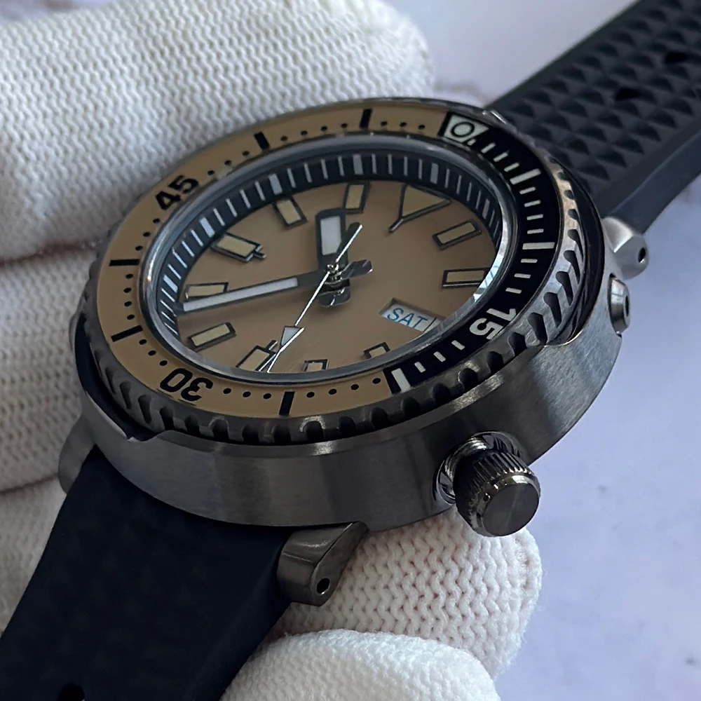 Мужские часы Tuna Canned Diver 43 мм с сапфировым стеклом NH36, автоматический механизм, 200 м, водонепроницаемые, светящиеся, мужские часы из нержавеющей стали