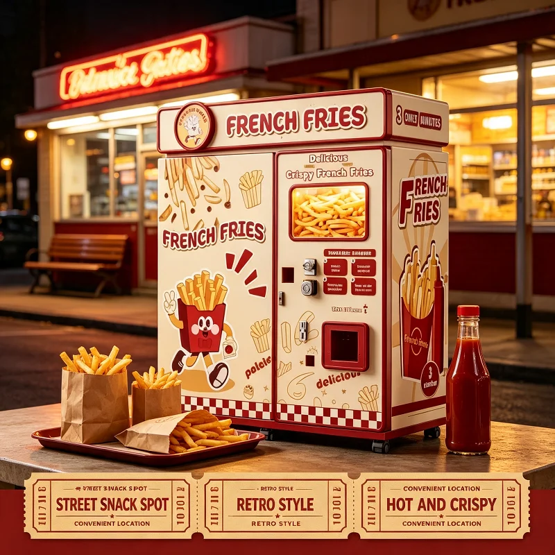 FL French Fries Vending Machine Fried Chicken Dispenser Hot Snack Food Cooker for Shopping Center