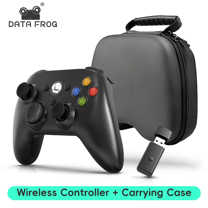 وحدة تحكم ألعاب سلكية لاسلكية من DATA FROG مع توربو اهتزاز مزدوج لأجهزة Xbox 360 Slim PC Windows Gaming Pad Joystick