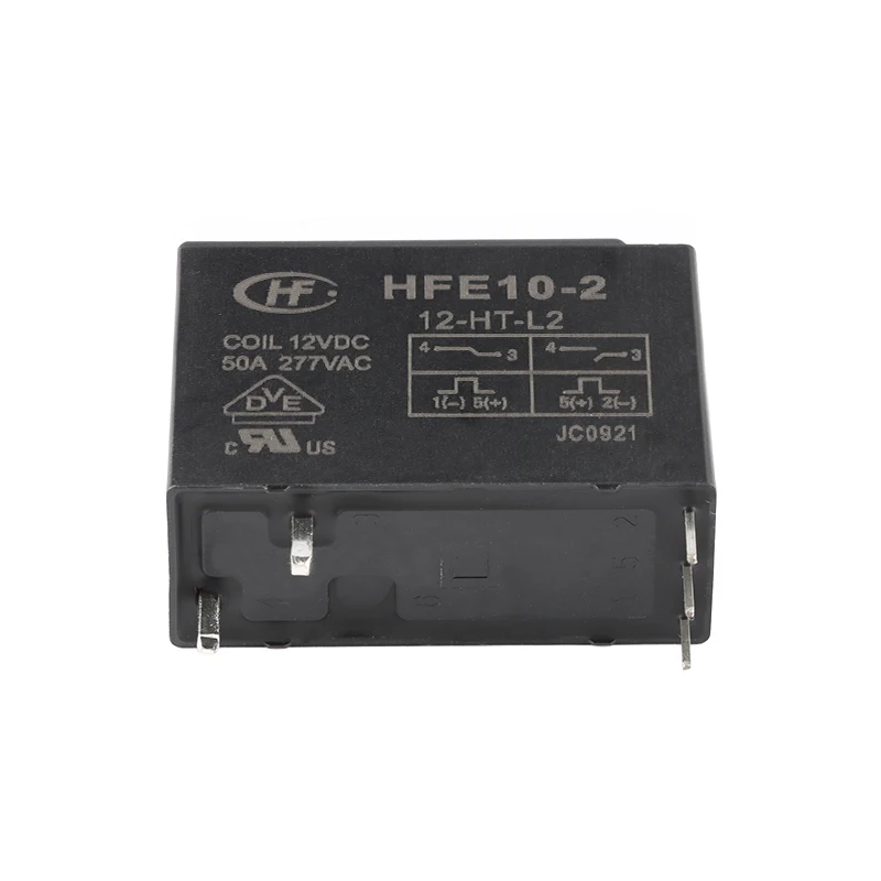 Magnetic holding relay HFE10-2-12-HT-L2 5P Double coil with manual switch 50A 12VDC