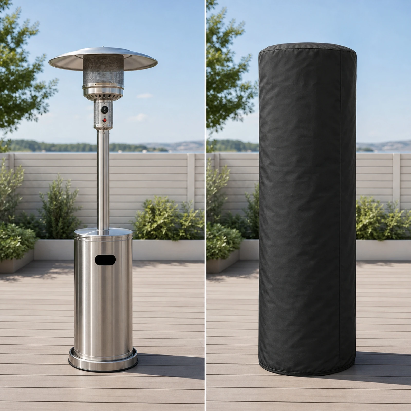 Patio Heater Cover with Storage Bag Waterproof Patio Heater Cover Heavy Duty Weatherproof for Homeowners, Garden, Backyard