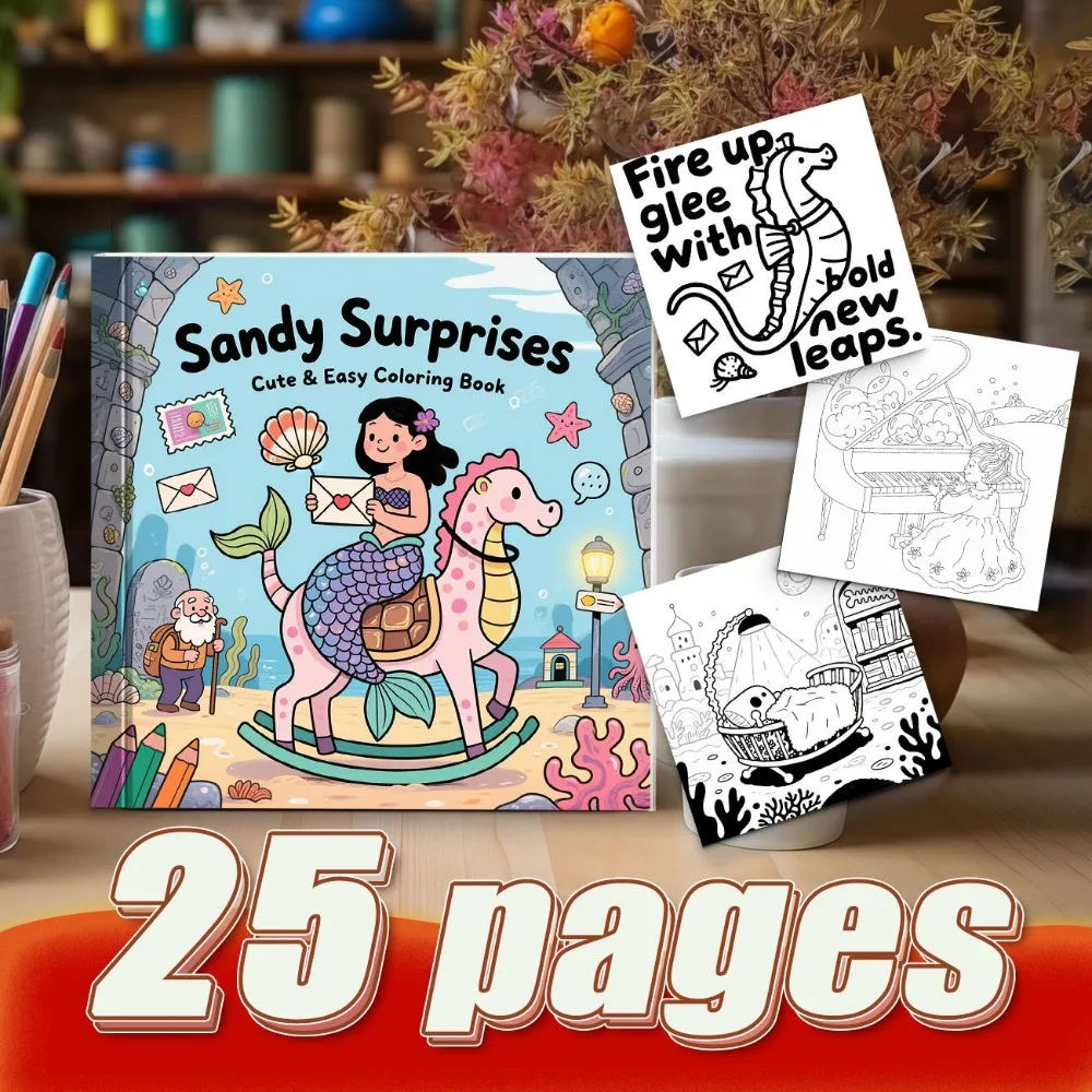 Adult Cartoon Coloring Book Stress Relief Healing Hand Painted Line Art Anti Penetration Thick Paper Hand Account DIY
