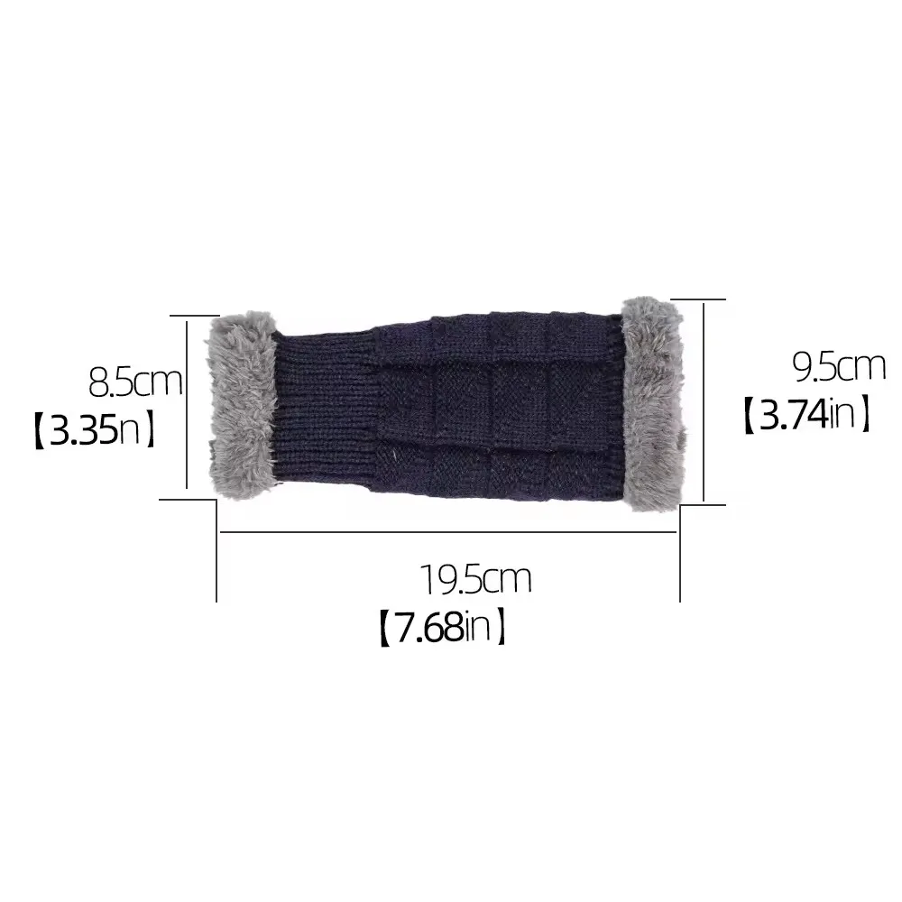 قفازات قصيرة محبوكة نصف اصبع للنساء قفازات خريف وشتاء مرنة دافئة محمولة ومريحة لإكسسوارات المكاتب اليومية