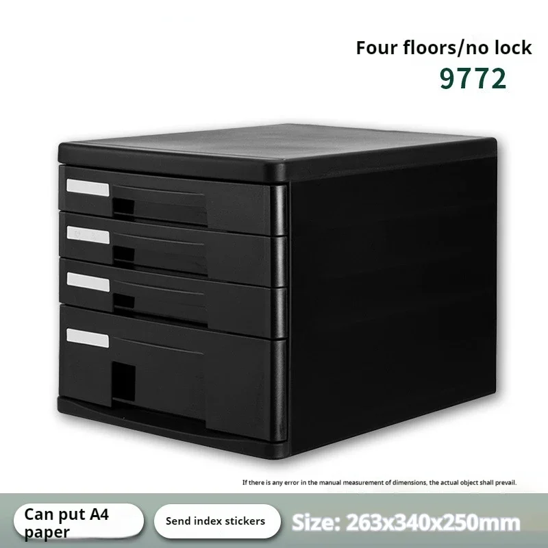 

New Office Desk Storage Cabinet Desktop Filing Cabinet Office Document Box A4 Drawer-Type Five-Layer Plastic Lockable