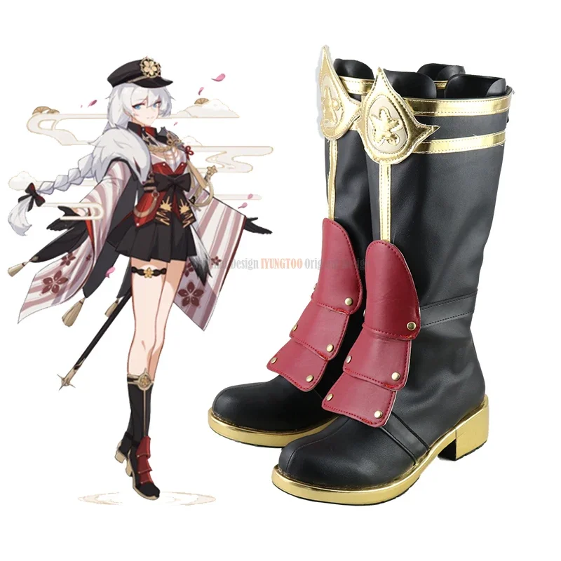 Honkai Impact 3 Kallen Kaslana Anime Characters Shoe Cosplay Shoes Boots Party Costume Prop