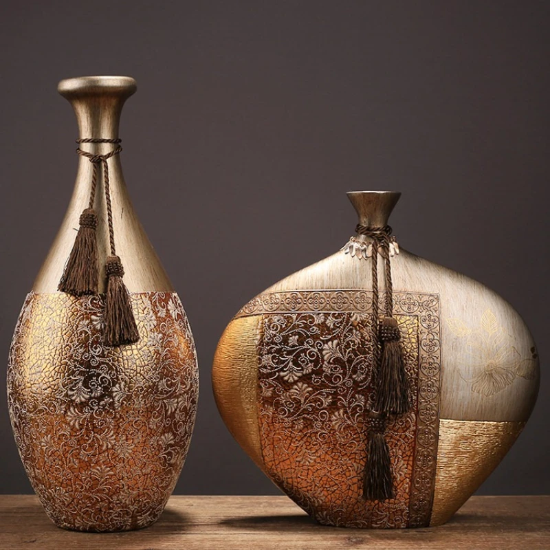 

Новая ваза в китайском стиле с росписью, роскошный декор для гостиной, креативный цветочный сосуд для тумбы под телевизор, декор для прихожей, мягкая мебель для демонстрационного зала