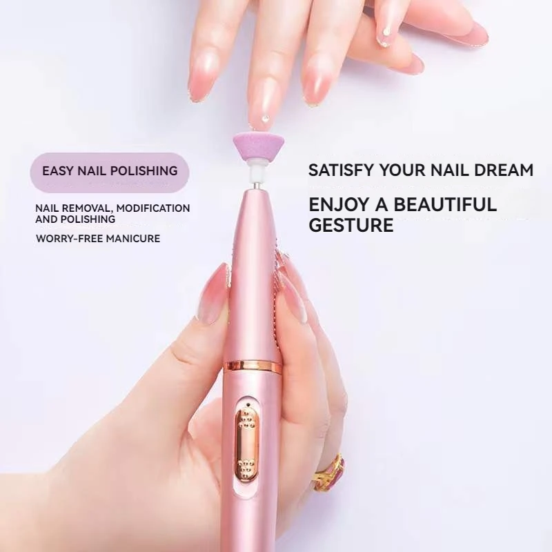 Mini kit de broca elétrica para unhas: moedor de manicure portátil para remoção de esmalte em gel e acrílico