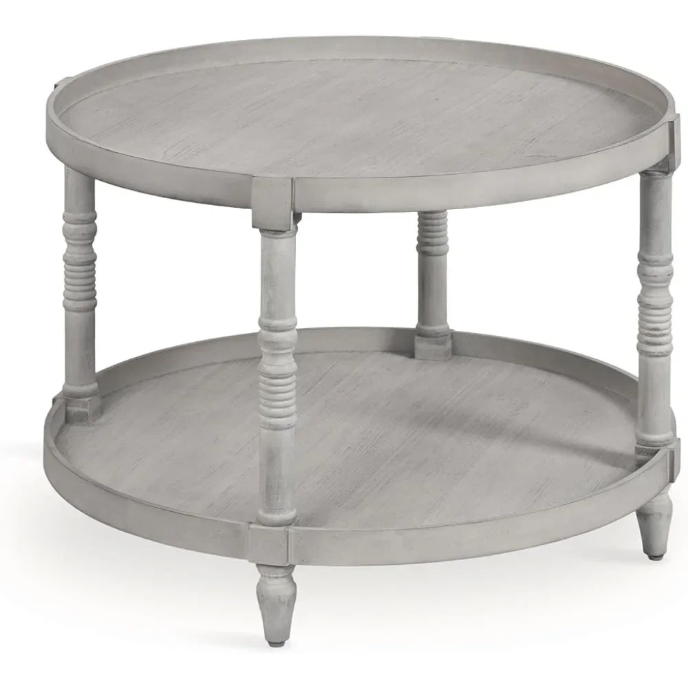 

29x29x21 Nordic Coffee Table Set of 3 Gray Bellport Traditional Tiered Round Coffee Table for Living Room Decor Tables Basses