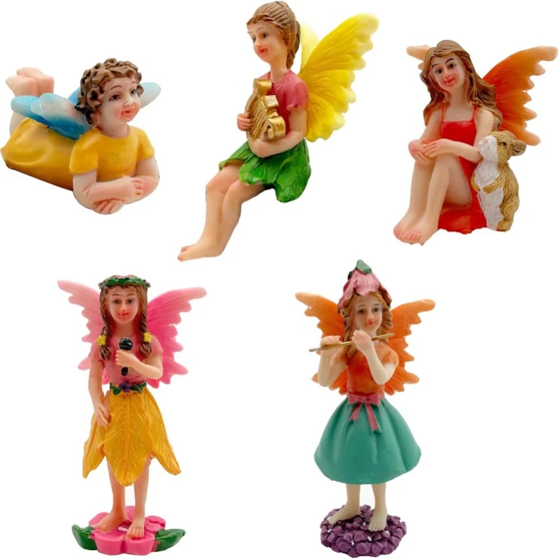 Garden Statues Fairies Set of 10 Pcs Miniature Garden Figurines Fairies Statues Outdoor Decor Garden Art Outdoor