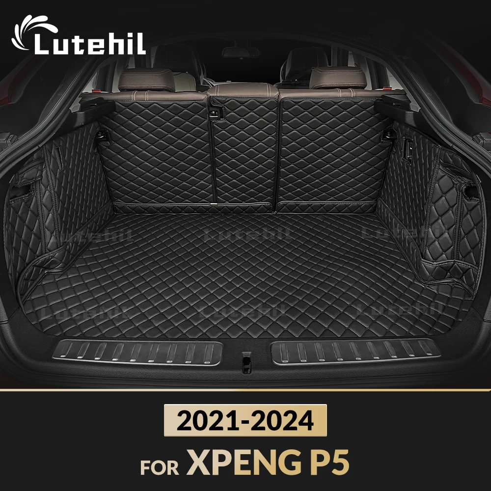 

Для XPENG P5 2021 2022 2023 2024 Автоматический полный коврик для багажника Lutehil, чехол для багажника автомобиля, подкладка для багажника, аксессуары для интерьера