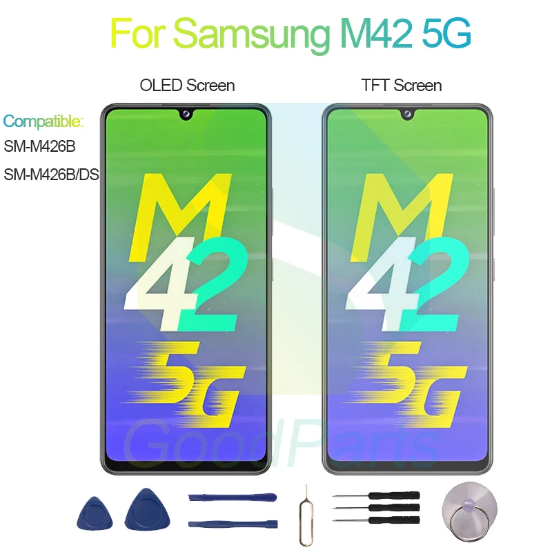 For Samsung M42 5G Screen Display Replacement 1600*720 SM-M426B, SM-M426B/DS M42 5G LCD Touch Digitizer Assembly