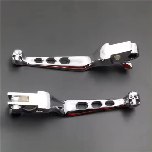 Palanca de embrague de freno de calavera cromada para Harley Fat Boy Dyna Road King, 883, 1200, FLHR