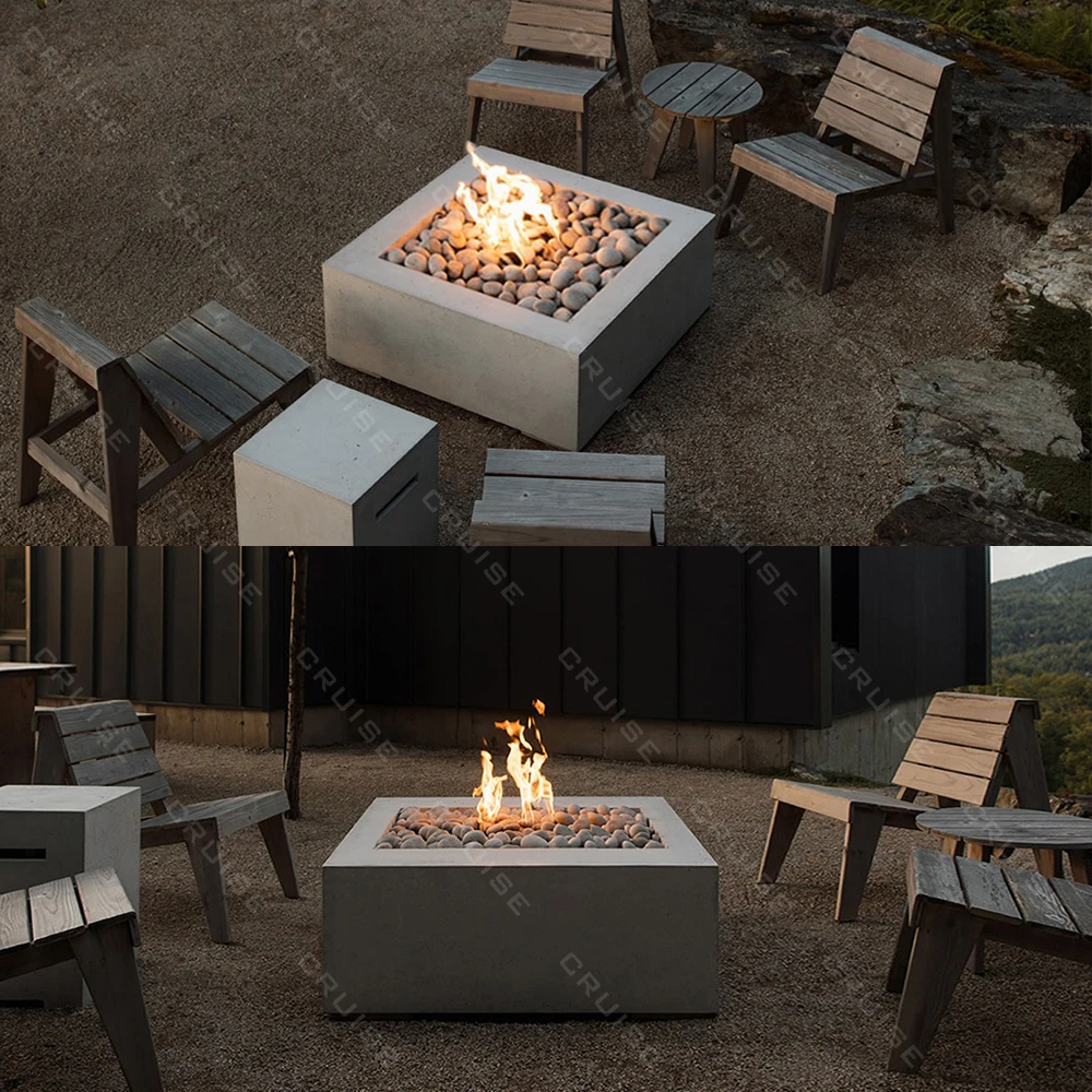 Freestanding Fire Pit Burner Outdoor Wood/Gas/Alcohol/Atomized/Electronic 800/1200/1500mm Square Outdoor Cooking