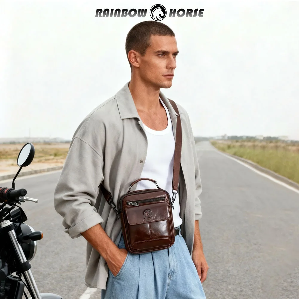 

Men's hanging cross bag, leather bag, men's bag, shoulder bag, crossbody bag, leather bag, new fashionable retro casual bag