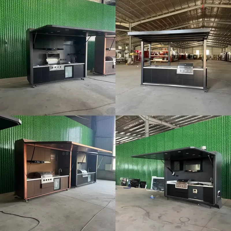 SFW Certificate Strawberry Cup Waterproof Mobile Coffee Kiosk with Acrylic Backsplash Towable Outdoor Cabinet for Pop-up