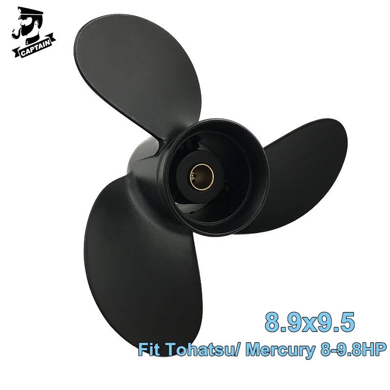 Captain Aluminum Propeller 8.9x9.5 Fit Tohatsu Mercury Outboard Engines 8HP MFS8/9.8 NSF8/9.8 9.9HP 12 Tooth Splines 3B2B64519-1