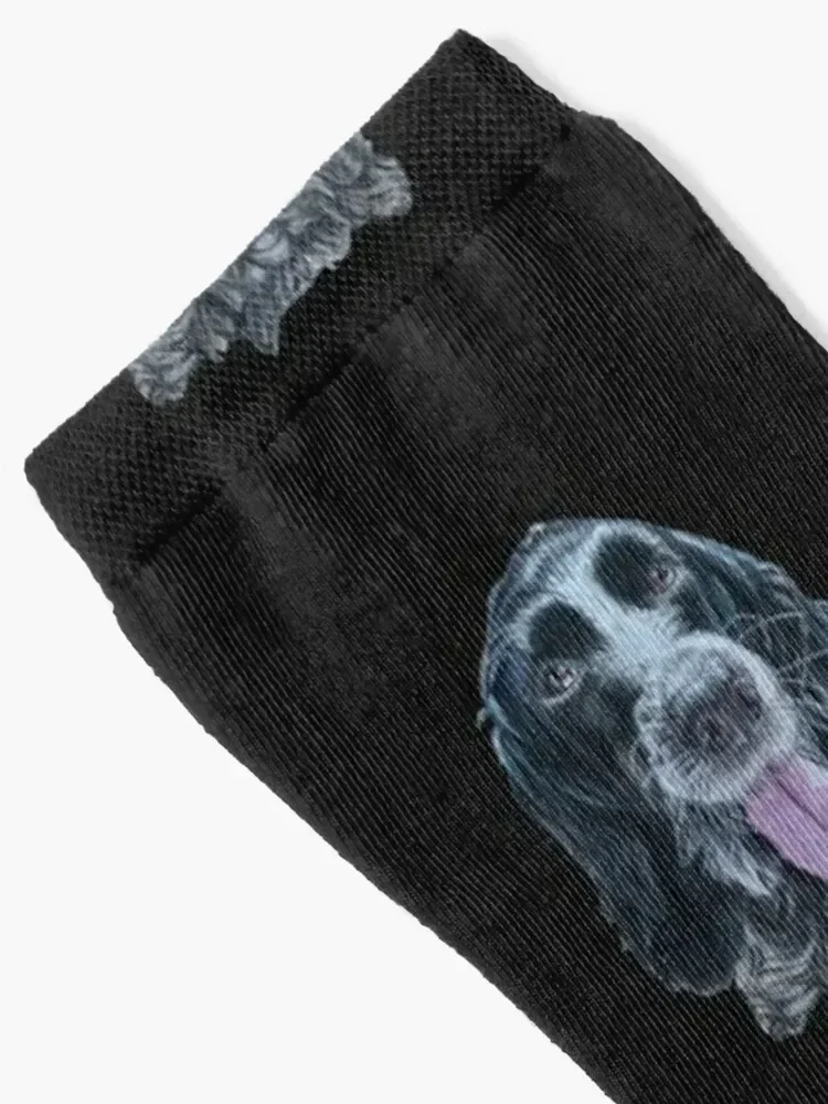 blue roan Cocker Spaniel Socks Men's Antiskid soccer with print Designer Man Socks Women's