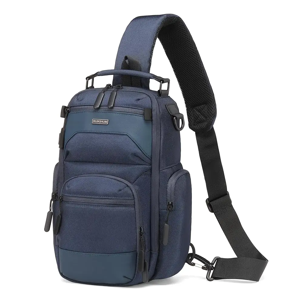 

Сумка-слинг для мужчин, дорожная сумка через плечо для мужчин, маленький рюкзак-слинг, нагрудная сумка из оксфордской ткани высокой плотности для походов