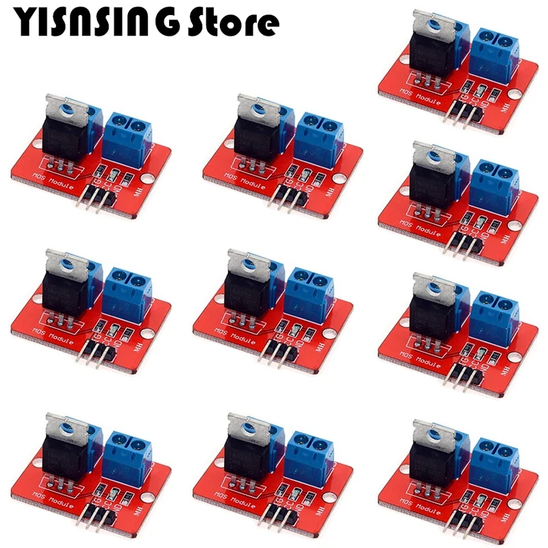 10pcs IRF520 MOS Driver Module PWM Dimmer 0-24V Top Mosfet Button IRF 520 For Arduino MCU ARM Raspberry pi