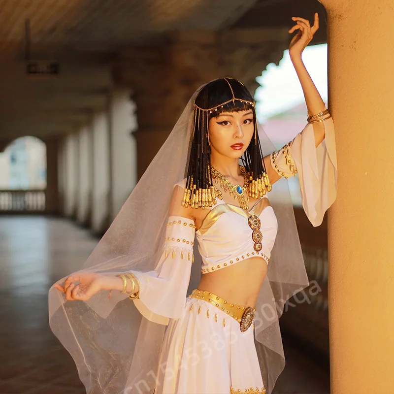 Anime Role-playing Egyptian Cleopatra Performance Dance Costume Women Halloween Anime Dance Costume Set Performance Costume