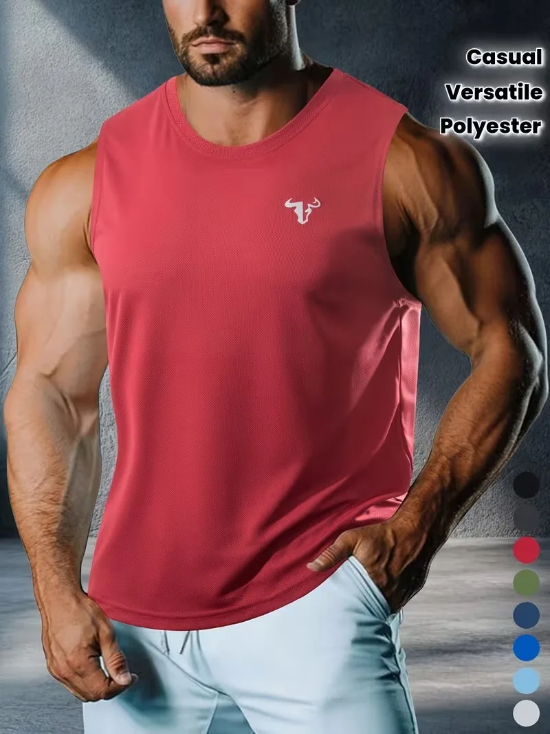 Gym Bodybuilding Workout Muscle Men Tank Top Summer Cool Quick-Dry Breathable Sleeveless T-Shirts Fitness Running Sport Singlets