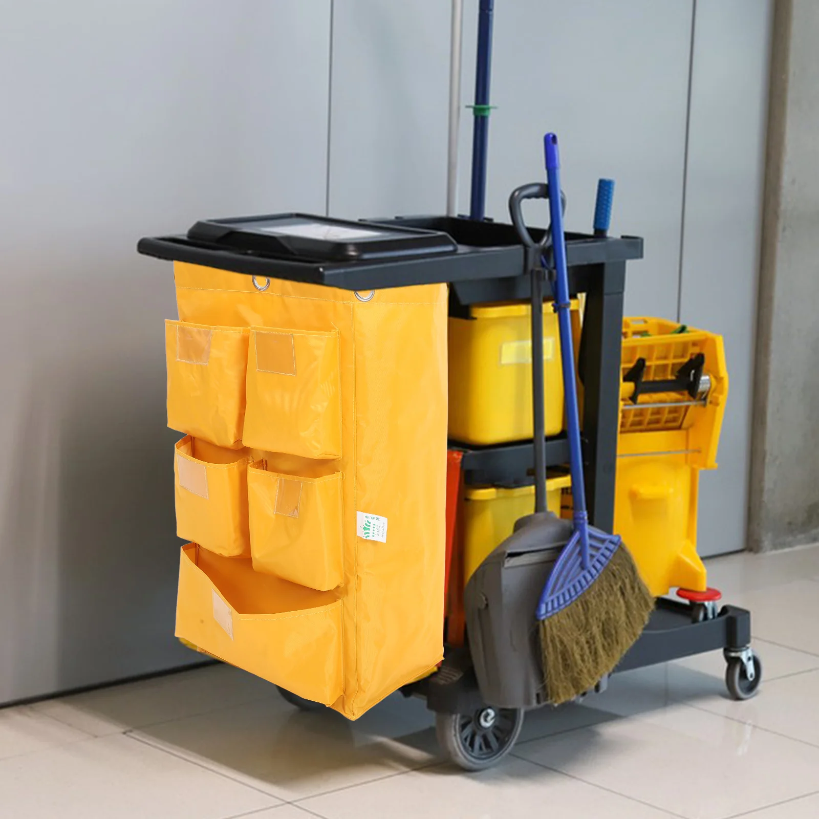 

Janitorial Cart Bag Heavy Duty Thick Cloth Replacement Cleaning Supply Storage Trash Collection Bag Replacement Janitorial Bags