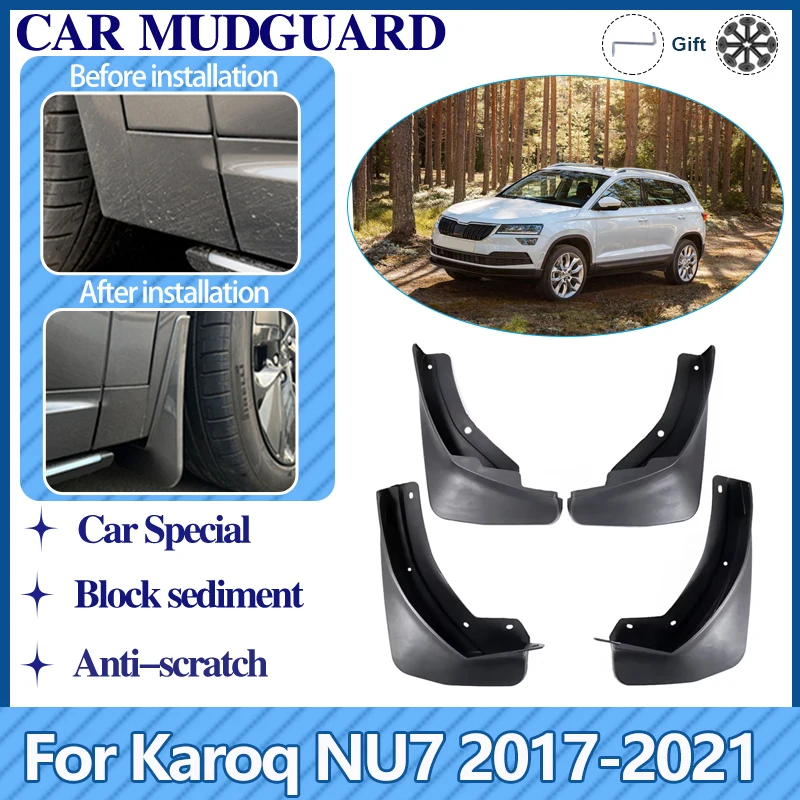 

Car Mud Flaps For Skoda Karoq NU7 2017 2018 2019 2020 2021 Mudguards Front Rear Fenders Splash Guards Auto Accessories Mudflaps