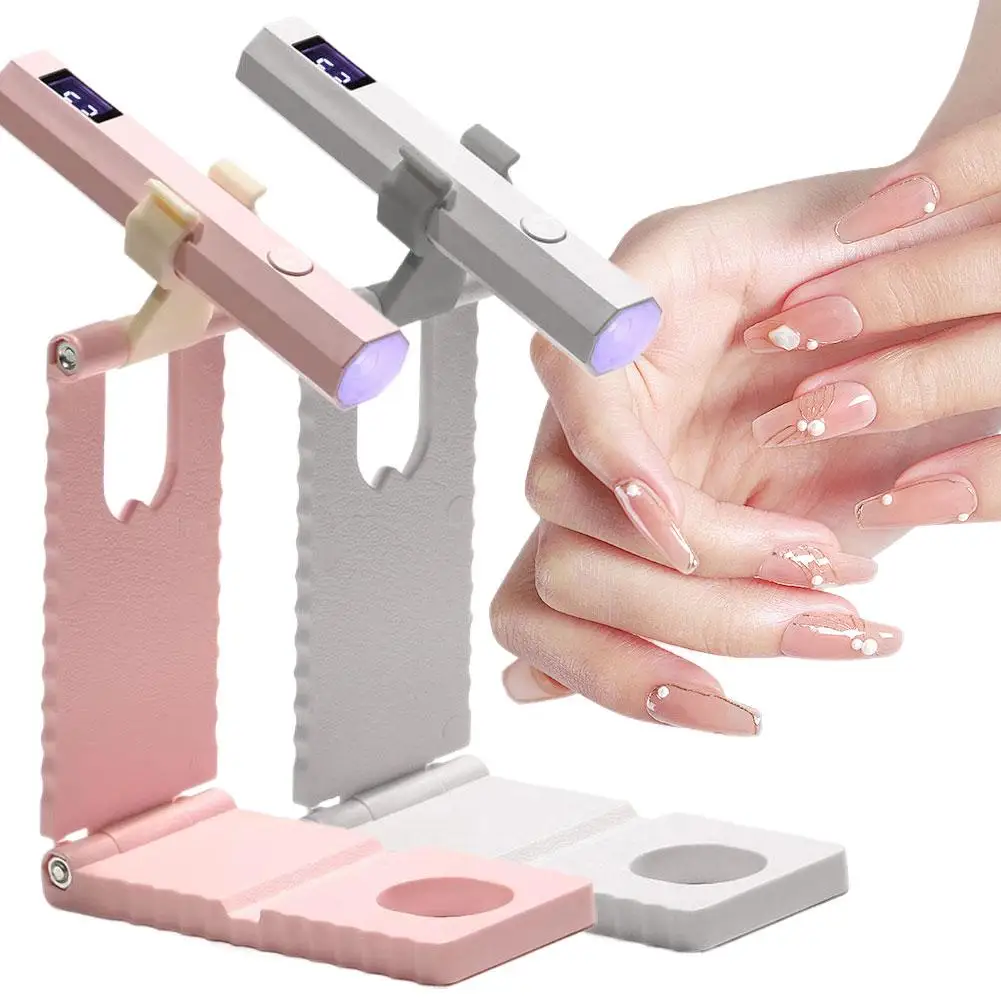 Draadloze nagellamp met standaard Handheld UV-licht met LCD-scherm voor gelnagels Oplaadbare USB-nageldroger voor snel uithardend D9Y0