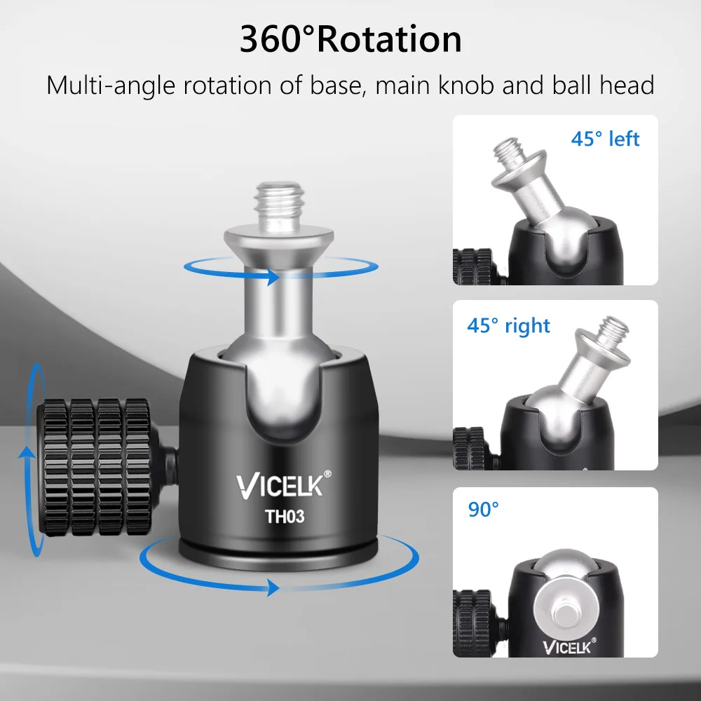 Universal Mini Tripod Ball Head with 1/4\