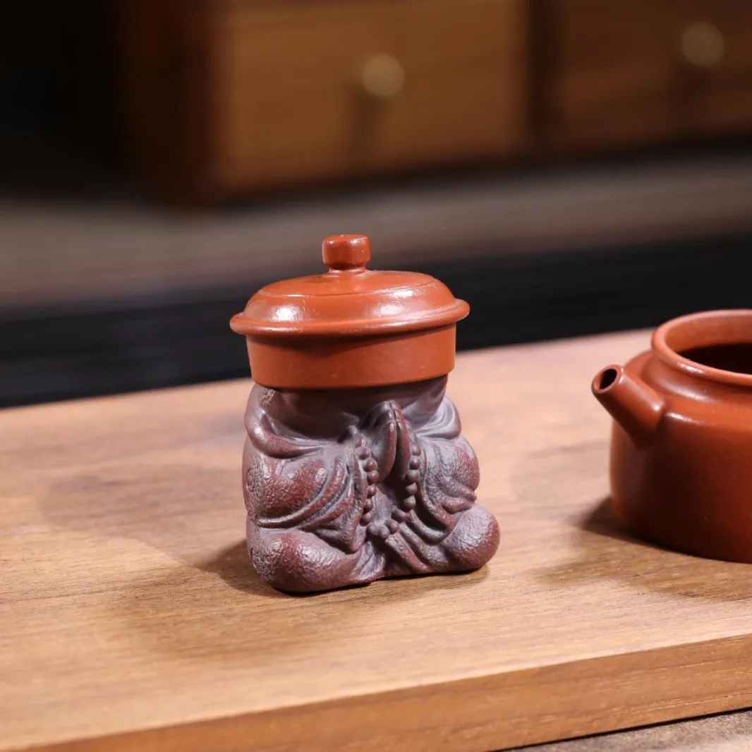Yixing Original Ore Purple Clay Toad Pet Auspicious Animal Ornament Zen-Style Table Decoration Toy Room Tea Set Accessory