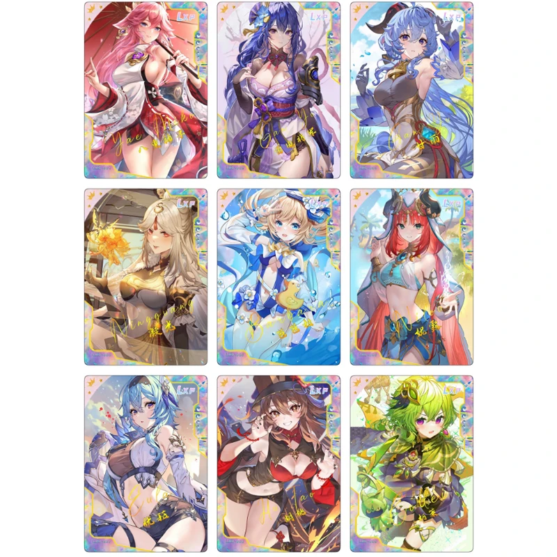 Goddess Story Ram Ram Genshin Impact Beelzebul Anime Bronzing Collection Flash Card Cartoon Board Game Toy Card Christmas Gift