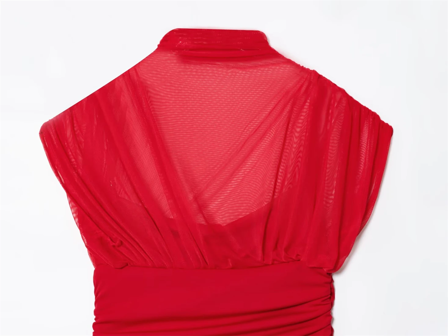 Damesjurk met zijden mesh-paneel Modieus Sexy Nieuwe collectie 2025, Trendy damesmodekleding