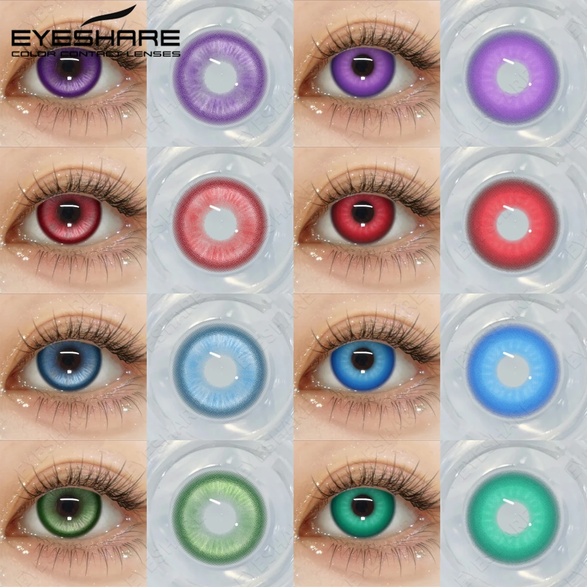 EYESHARE 1 Paar Cosplay Farbkontaktlinsen Anime Bunte Kontaktlinsen für Halloween, Schönheit, Make-up, jährliche blaue lila Augenlinse