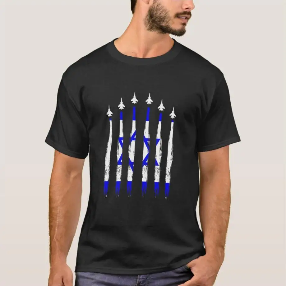 Israel Air Force Israeli Flag Military Jet Fighter T-Shirt Short Sleeve Casual Cotton O-Neck Men Clothing Size S-3XL